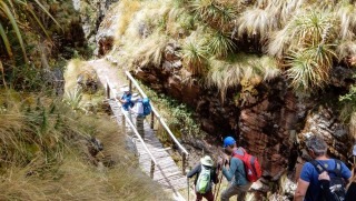 Following an Incan trail on the way to Huchuy Qosqo on Amy Pattee Colvin's Peru Spiritual Adventure