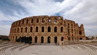 The El Jem amphitheater is an impressive feat of Roman architecture.