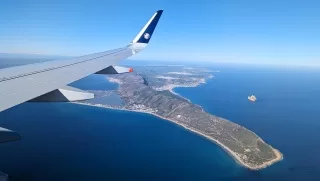 Flying over Tunisia Fly over the Mediterranean Sea on the way to Tunisia.