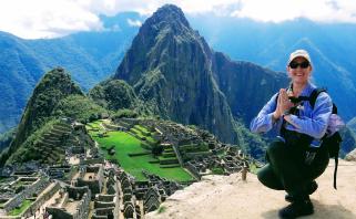 Amy Pattee Colvin at Machu Picchu in Peru during a compassion meditation and qigong retreat